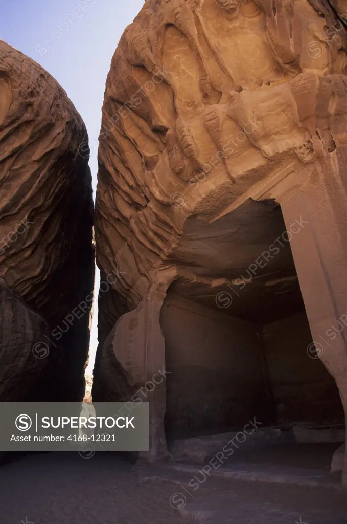 Saudi Arabia, Madain Saleh, Nabataeans Tombs (100 B.C. To 76 A.D.), Al Diwan Canyon