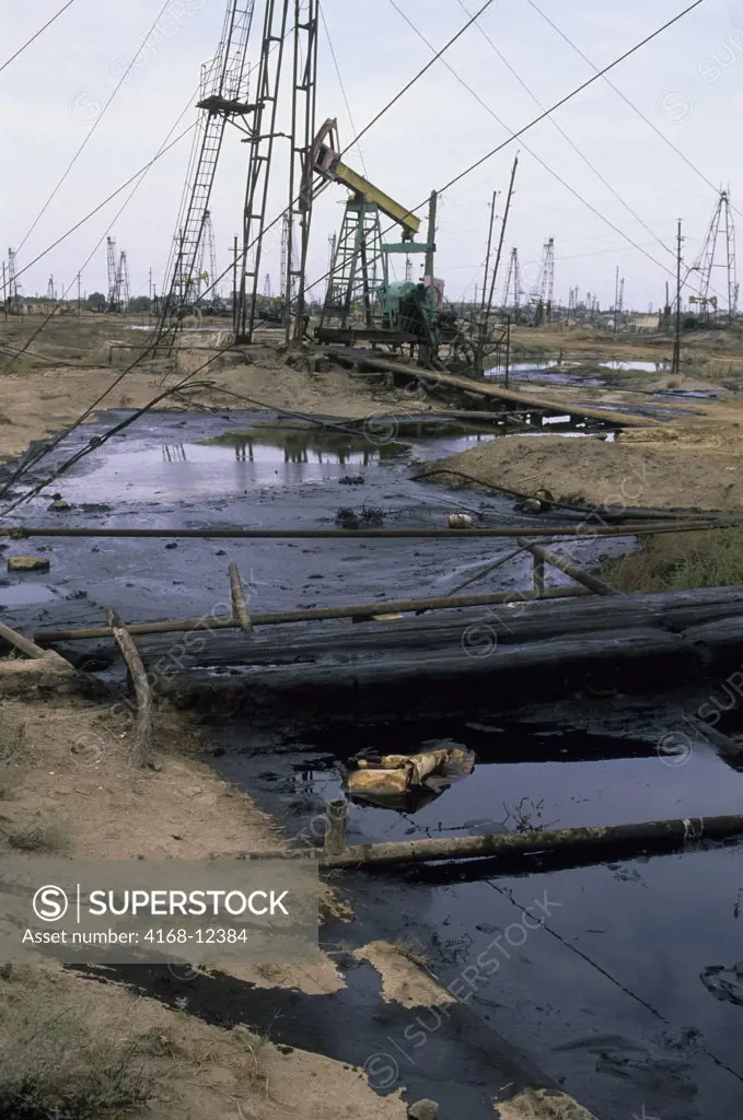 Azerbaijan, Baku, Oil Fields, Pollution