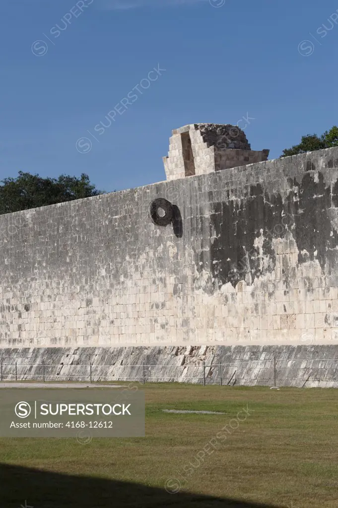 Mexico, Yucatan Peninsula, Near Cancun, Maya Ruins Of Chichen Itza, The Great Ball Court, Stone Loop