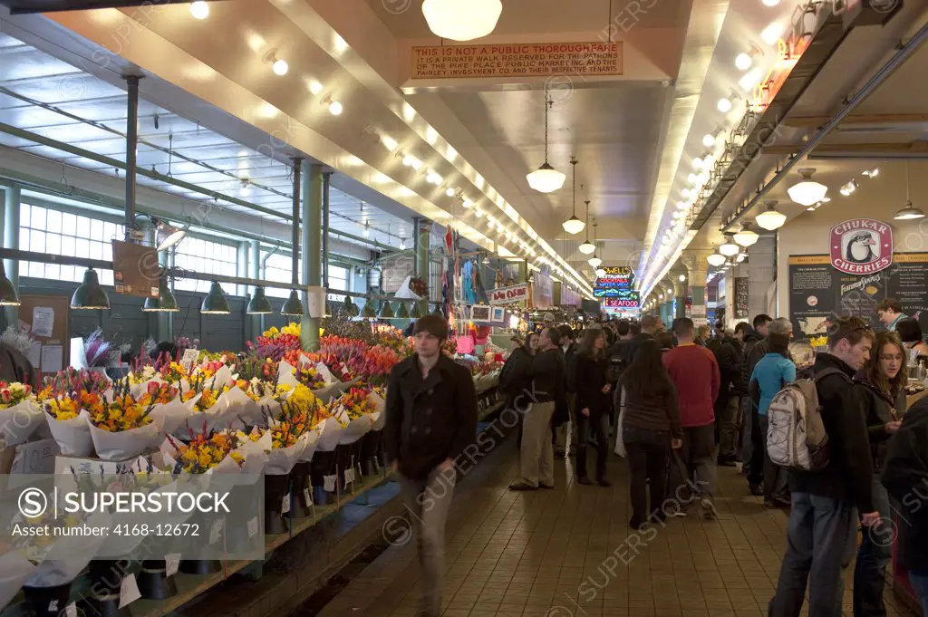 Usa, Washington State, Seattle, Pike Place Market Interior