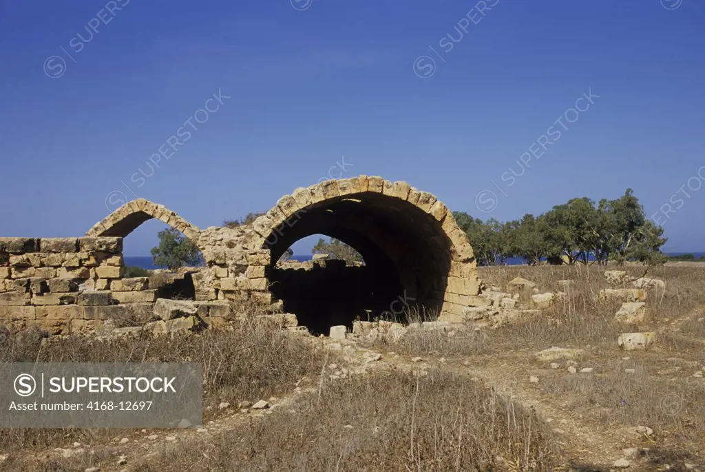 Libya, Near Benghazi, Ptolemais (Tolmeita), Remains Of Roman Building