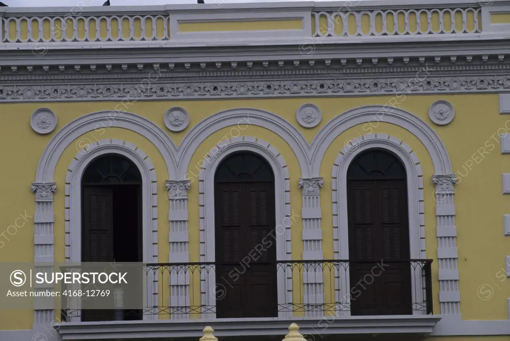 Puerto Rico, Ponce, Detail Of Local House, Balcony