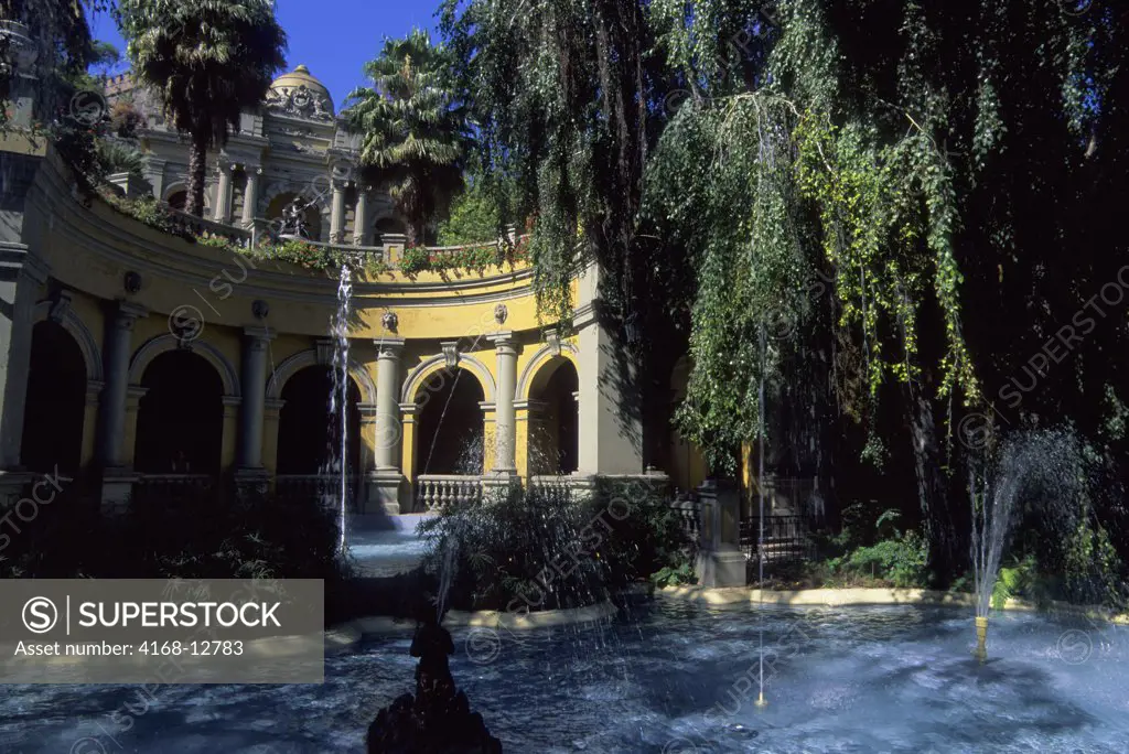 Chile, Santiago, Downtown, Santa Lucia Park, Fountain