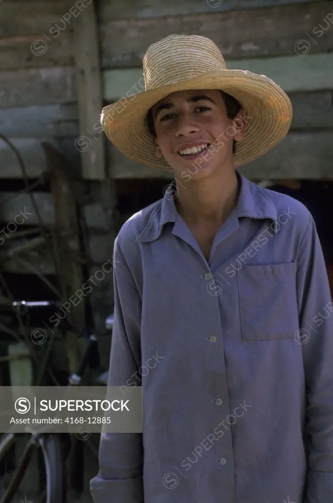 Cuba, Near Pinar Del Rio, Tobacco Farm, Teenage Farm Boy