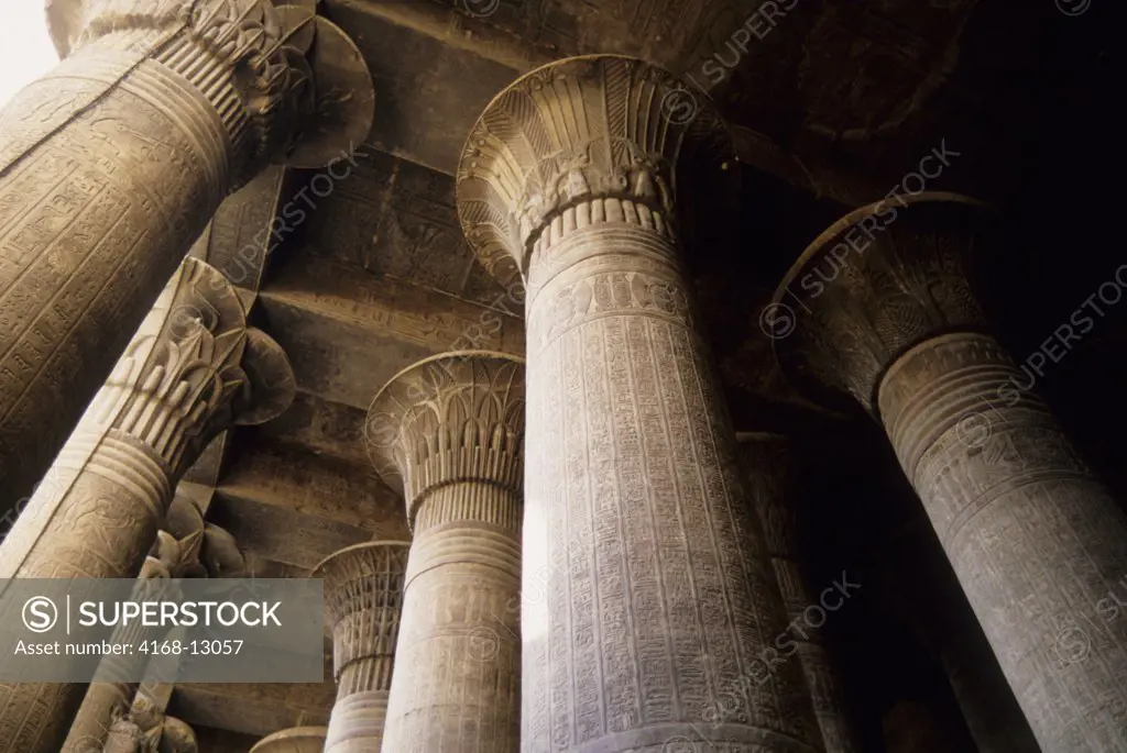 Egypt, Nile River, Esna, Temple Dedicated To God Khnum, Interior, Massive Columns