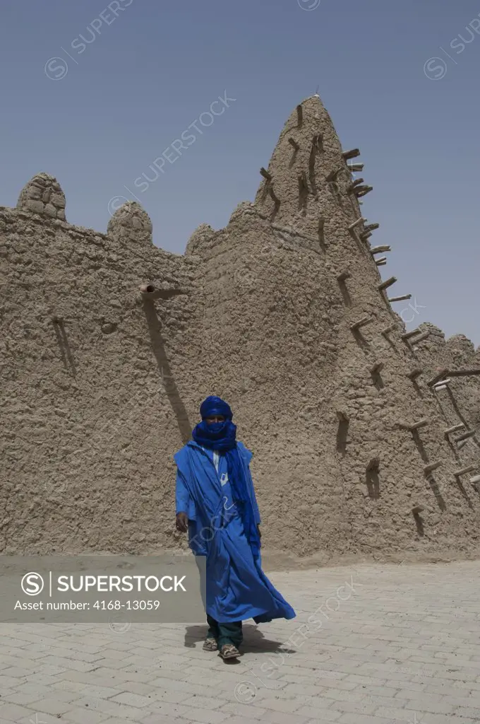 Mali, Timbuktu, City On The Edge Of The Sahara Desert, Great Mosque (Djinguereber Mosque), Fourteenth Century, Tuareg Man