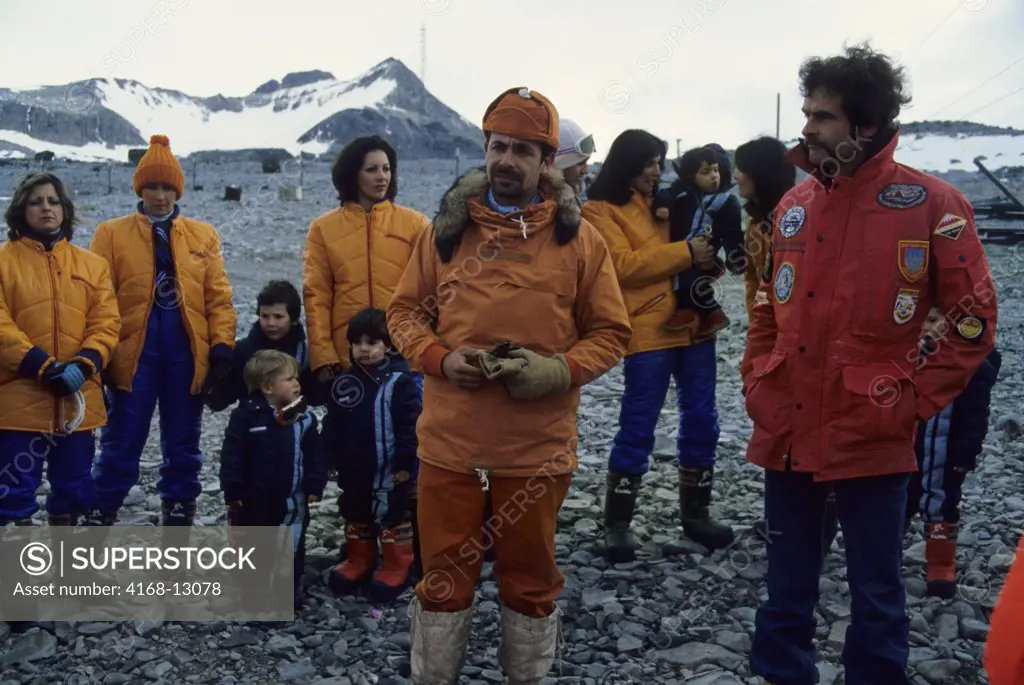 Antarctica, Hope Bay, Esperanza Station, (Argentinian Base) Colonists With Children, 1977, Argentinian Families Gave Birth To Children In Antarctica As Part Of Territorial Claim