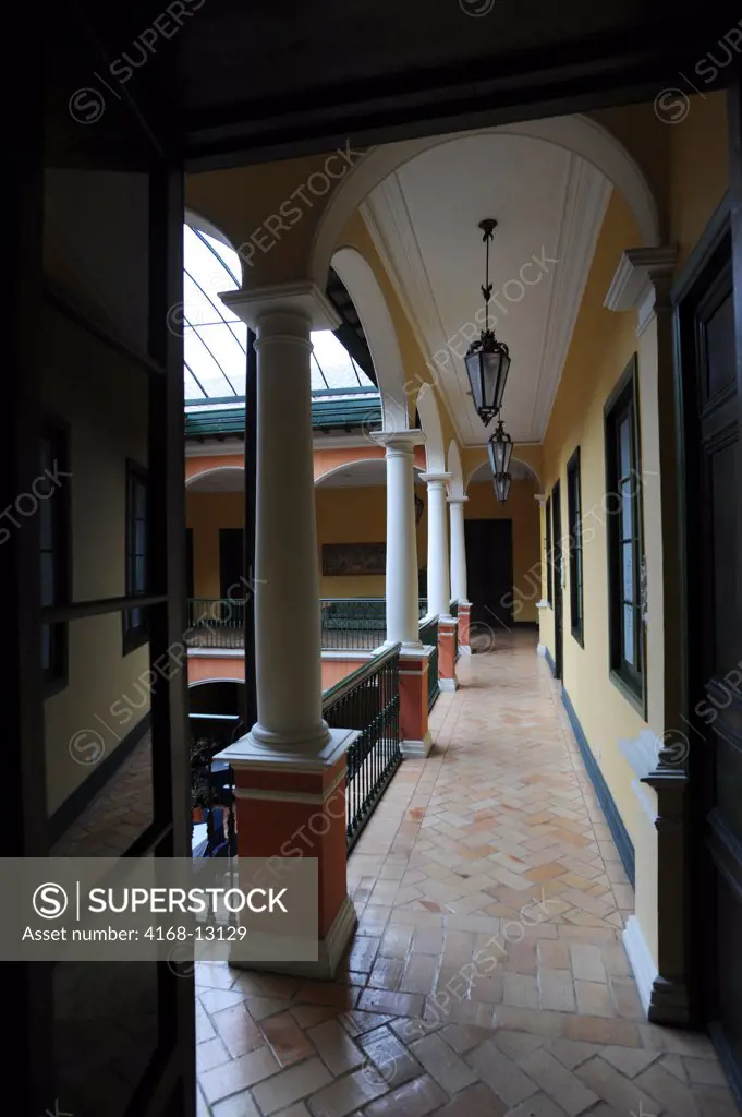 Inner Courtyard Of Hotel De La Opera In La Candelaria, The Old Town Of Bogota, Colombia