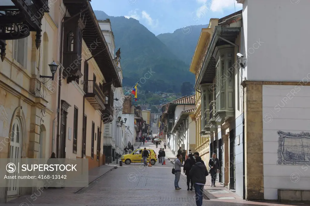 Street Scene In La Candelaria, The Old Town Of Bogota, Colombia