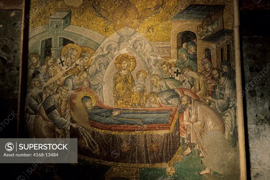 Turkey, Istanbul, Kariye Byzantine Church (Museum), Sleeping Madonna Mosaic