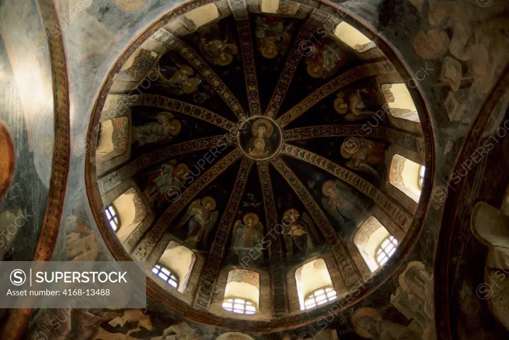 Turkey, Istanbul, Kariye Byzantine Church (Museum), Mosaic On Ceiling