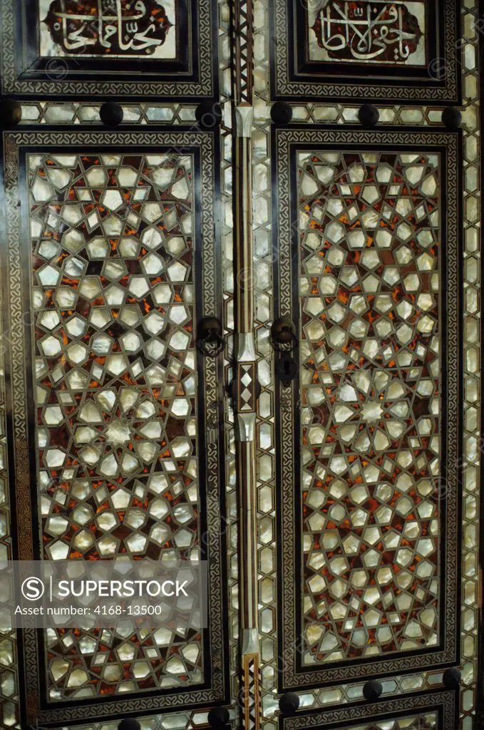 Turkey, Istanbul, Topkapi Palace, Mother Of Pearl Inlaid Door, Detail