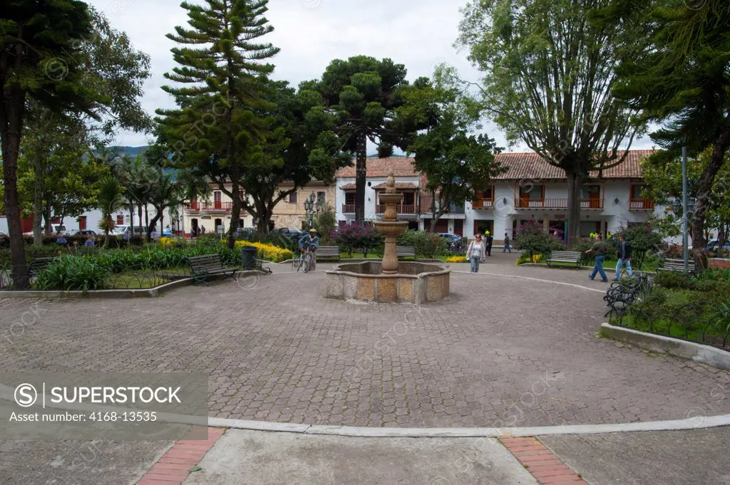 The Central Plaza Of Sopo, A Small Town Near Zipaquira Near Bogota, Colombia