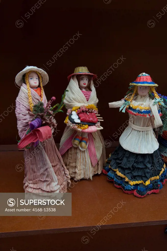 Corn Husk Dolls In A Souvenir Store Of Sopo, A Small Town Near Zipaquira Near Bogota, Colombia