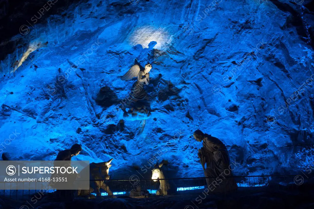 Holy Family Sculpture At The Salt Cathedral (Salt Mine) In Zipaquira Near Bogota, Colombia