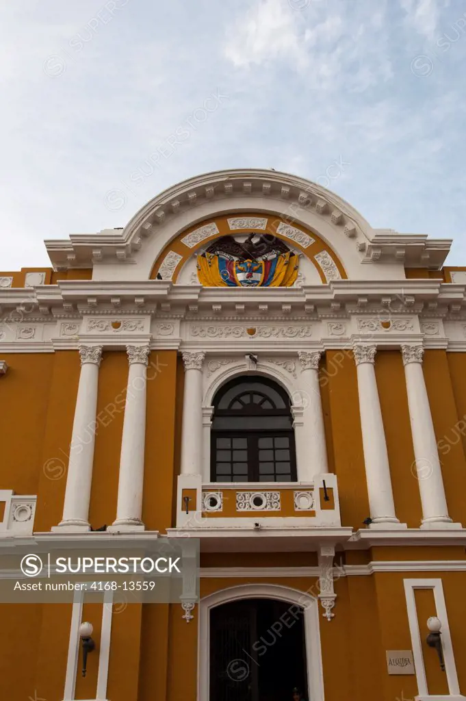 City Hall On Bolivar Square In The Old Town Of Santa Marta, Colombia