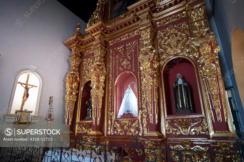 Altar With Virgin Mary Statue At La Popa Convent, Cartagena, Colombia