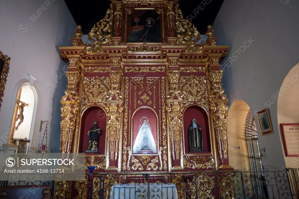 Altar With Virgin Mary Statue At La Popa Convent, Cartagena, Colombia