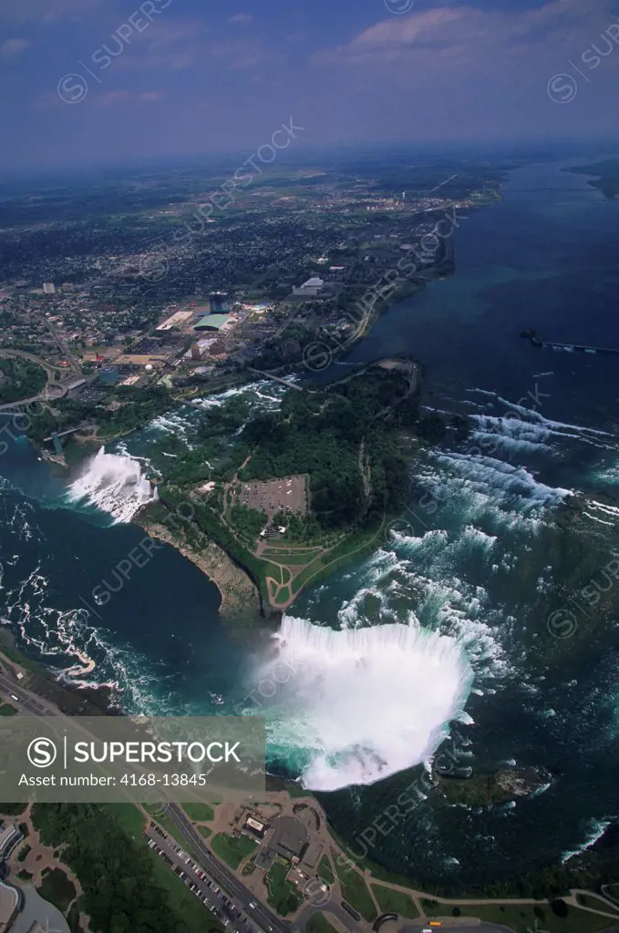Canada Ontario Niagara Falls,  Aerial View Of American Falls (L) & Horseshoe Falls (R)