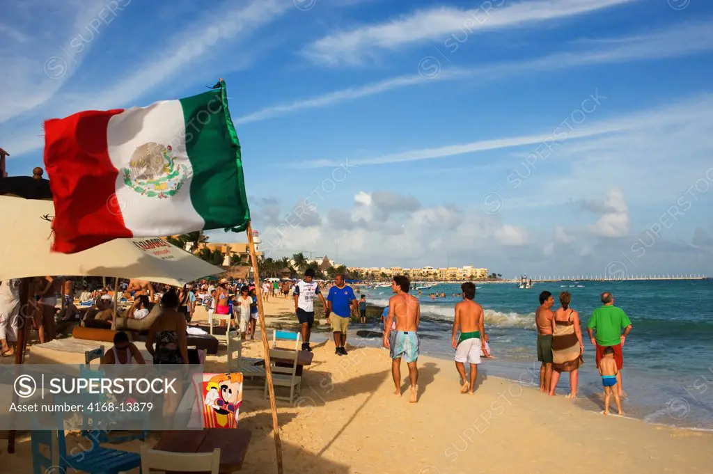 Mexico, Near Cancun, Playa Del Carmen, Beach Scene