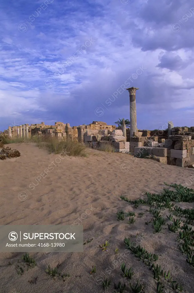 Libya, Near Tripoli, Leptis Magna, Baths, Sand Dune