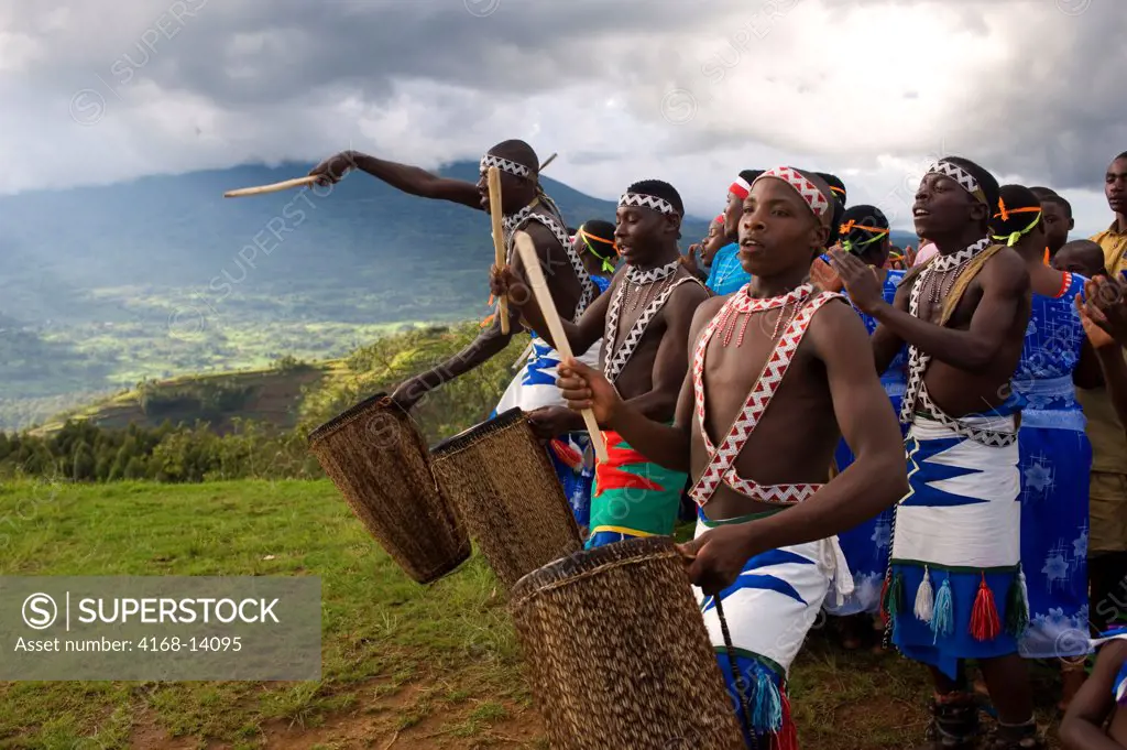 Rwanda, Virunga Area, Local Dance Group Performing Traditional Dances