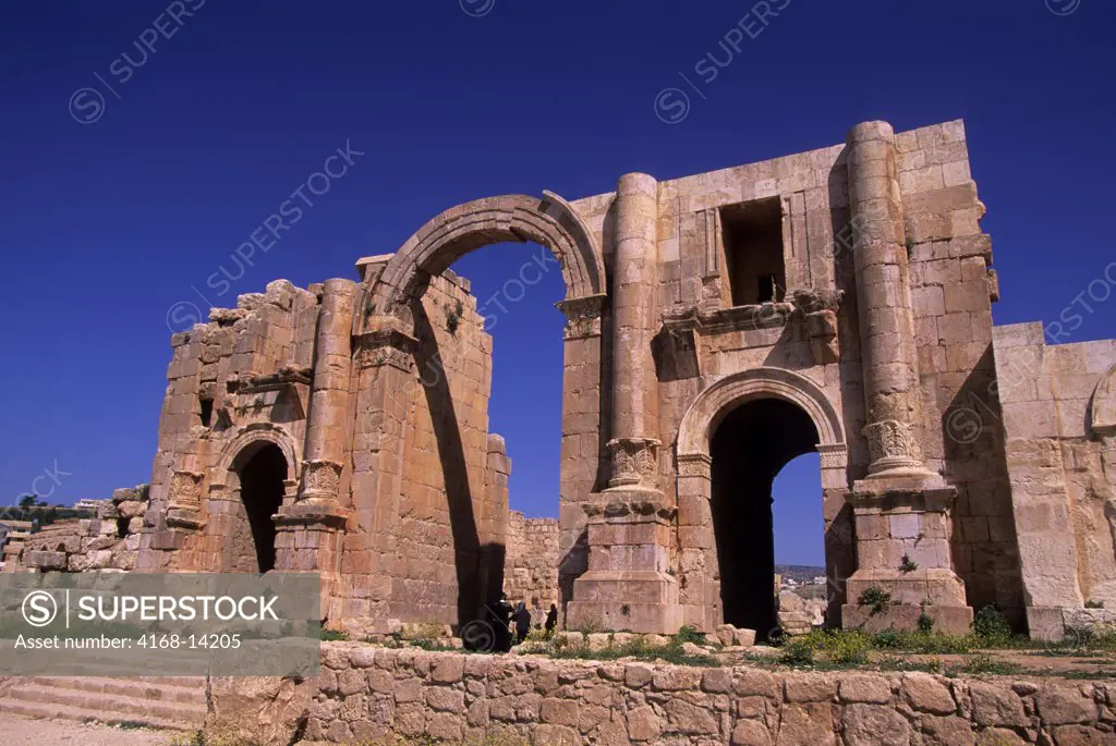 Jordan, Jerash, Ancient Roman City, Hadrian'S Triumphal Arch