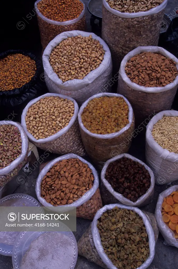 Syria, Damascus, Street Scene, Old Town, Souk, Marketplace, Nuts And Raisins For Sale