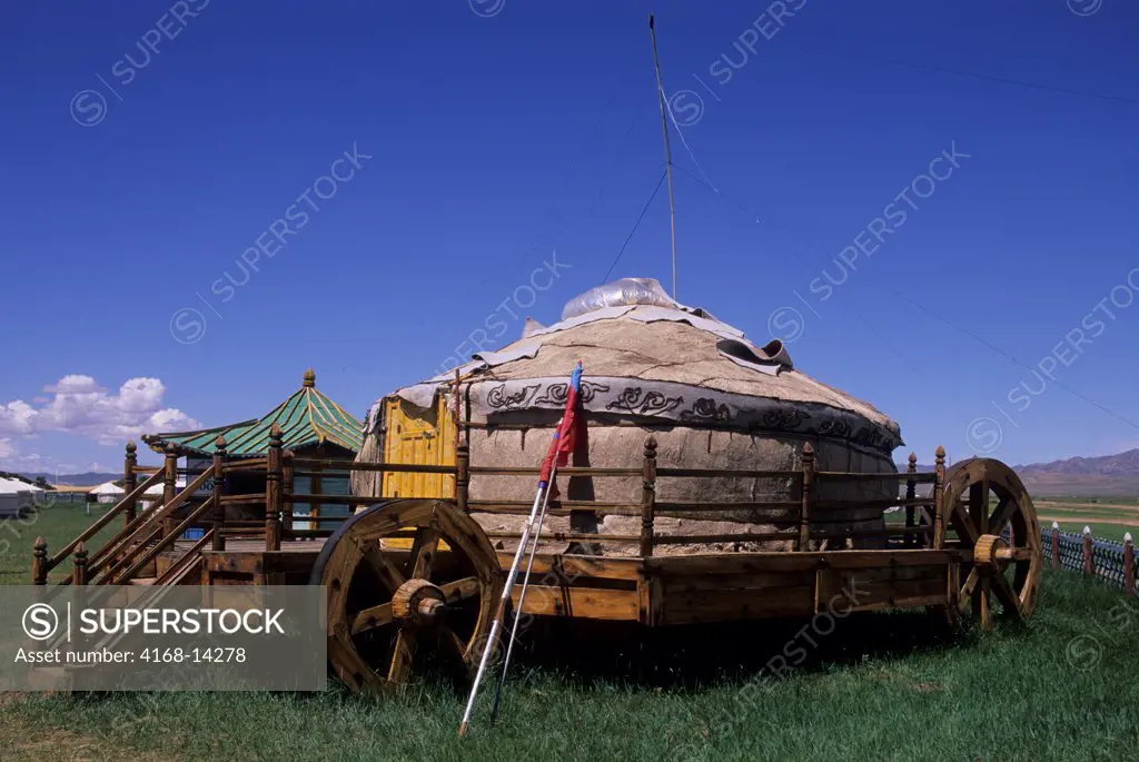 Central Mongolia, Near Khogno Khan Mountains, Bayar Gobi Ger (Yurt) Camp, Portable Ger