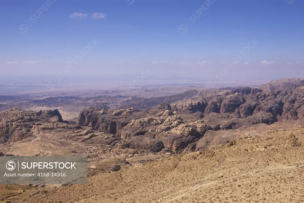 Jordan, Near Wadi MUSA, View Of Wadi Araba, Rift Valley