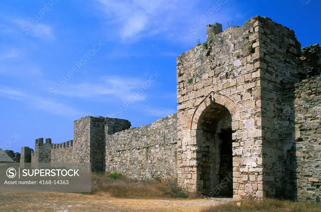 Greece, Methoni, Old Venetian Fortress, Wall With Gate