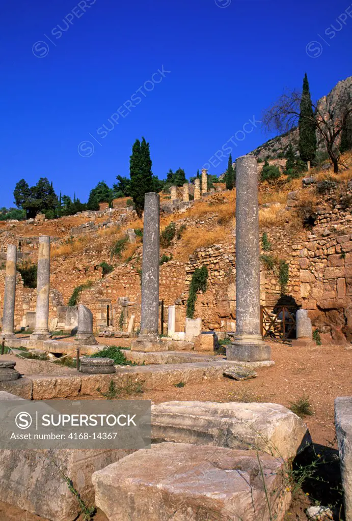 Greece, Delphi, Sanctuary Of Apollo, Roman Agora