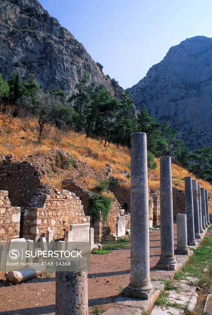 Greece, Delphi, Sanctuary Of Apollo, Roman Agora