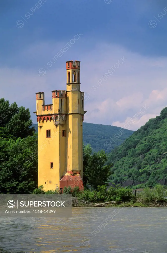 Germany, Rhine River, Near Bingen, Mauseturm (Mouse Tower)