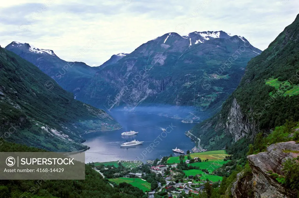 Norway,Hellesylt/Geiranger Tour, View Of Geiranger Fjord