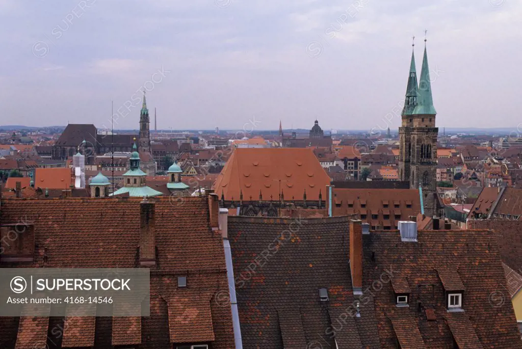 Germany, View Of Nuremberg From Kaiserburg Castle