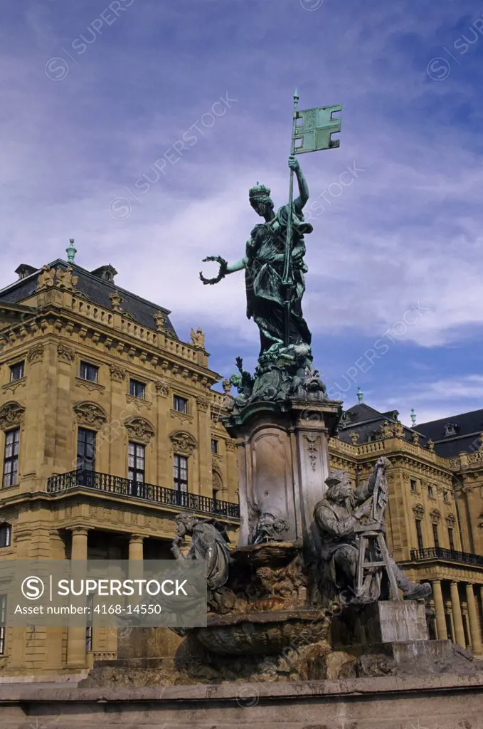 Germany, Wurzburg, Residence (Unesco World Heritage Site), Princebishops' Palace, Fountain