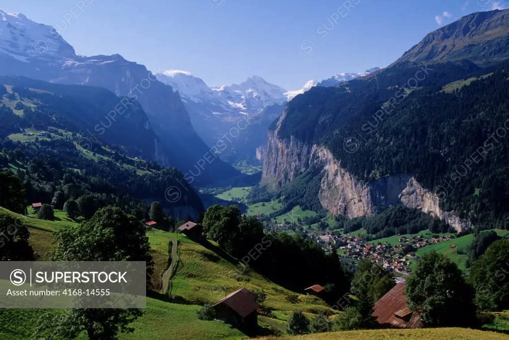 Switzerland, Bernese Oberland, View Of  Lauterbrunnen