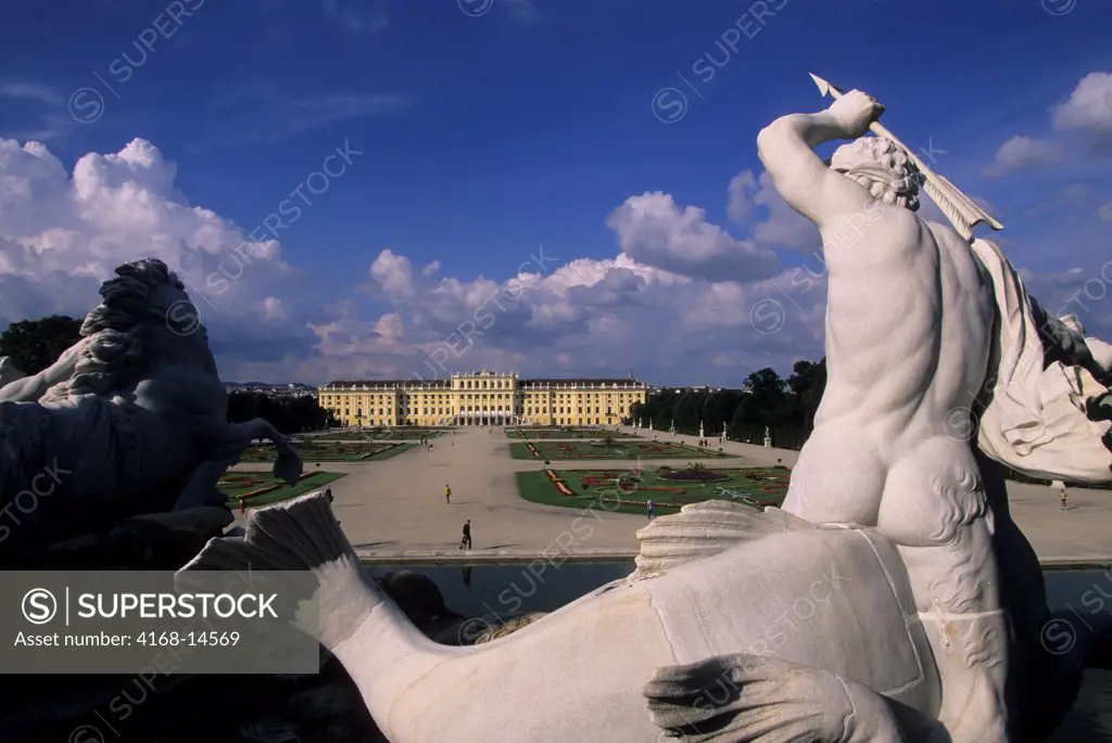 Austria, Vienna, Schonbrunn Castle, Neptune Fountain