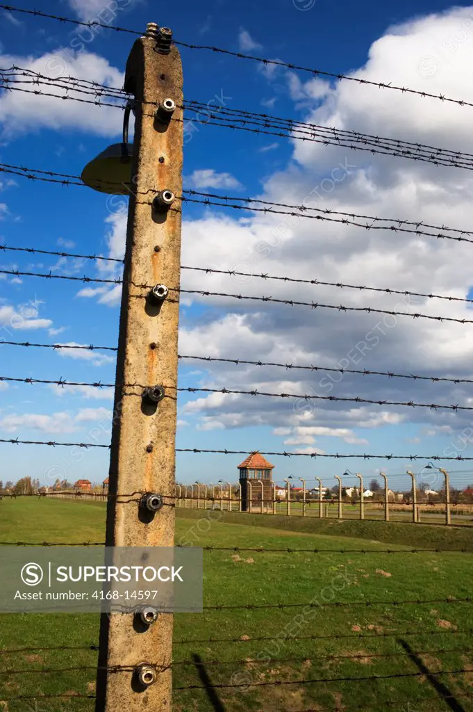Poland, Birkenau World War Ii Concentration Camp (World Heritage Site), Barb Wire Fence