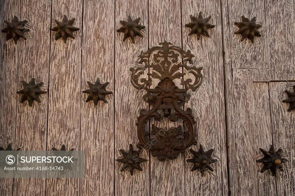 Door Knockers Of Old Colonial House In The Walled City Of Cartagena, Colombia, A Unesco World Heritage Site