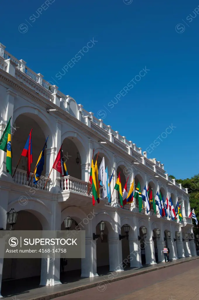 Government Palace In The Walled City Of Cartagena, Colombia, A Unesco World Heritage Site