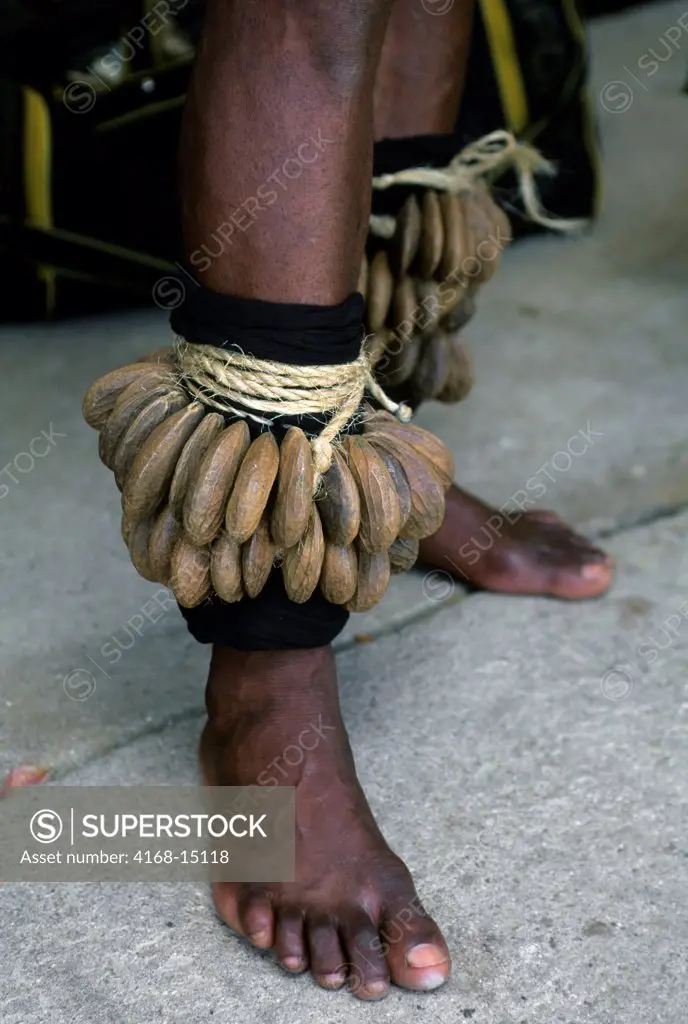 Tanzania, Kilimanjaro, Dancer With Seeds Around Leg Used As Instrument