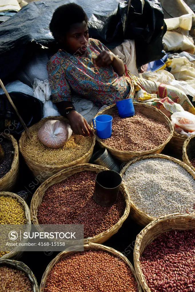 Uganda, Fort Portal, Market Scene, Produce, Variety Of Beans