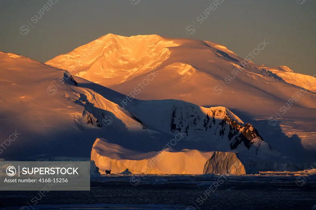 Antarctic Peninsula Area, Mountains & Pack Ice, In Midnight Sunlight