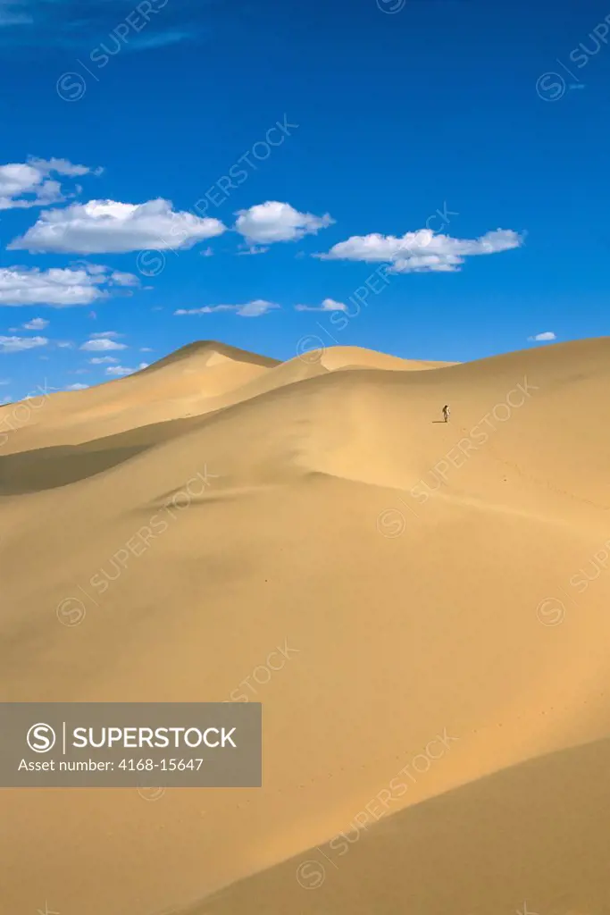 Mongolia, Gobi Desert, Near Dalanzadgad, Khongoryn Els (Sand Dunes), Tourist