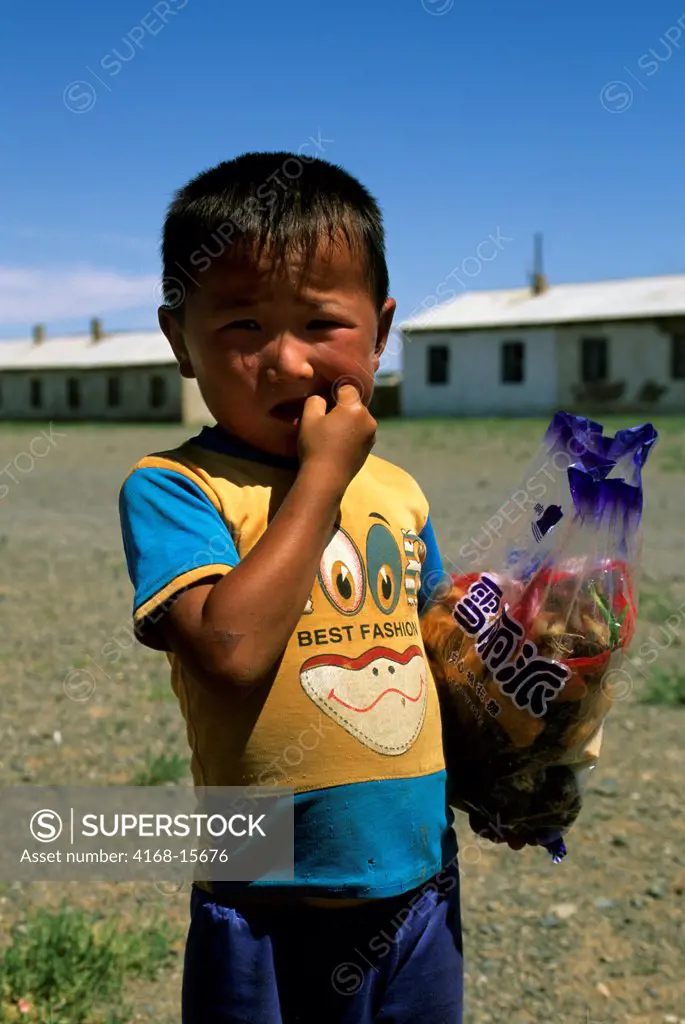 Mongolia,  Near Dalanzadgad, Gobi Desert, Bulgan Village, Boy, Portrait