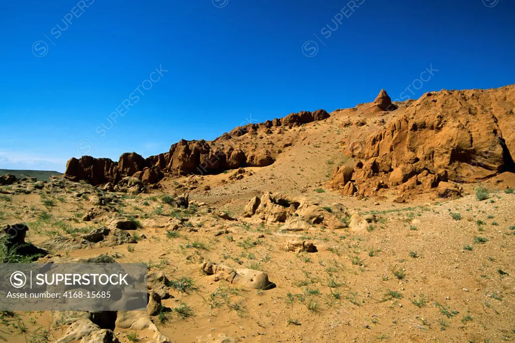 Mongolia,  Near Dalanzadgad, Gobi Desert, Bayanzag, Flaming Cliffs, Dinosaur Fossil Site