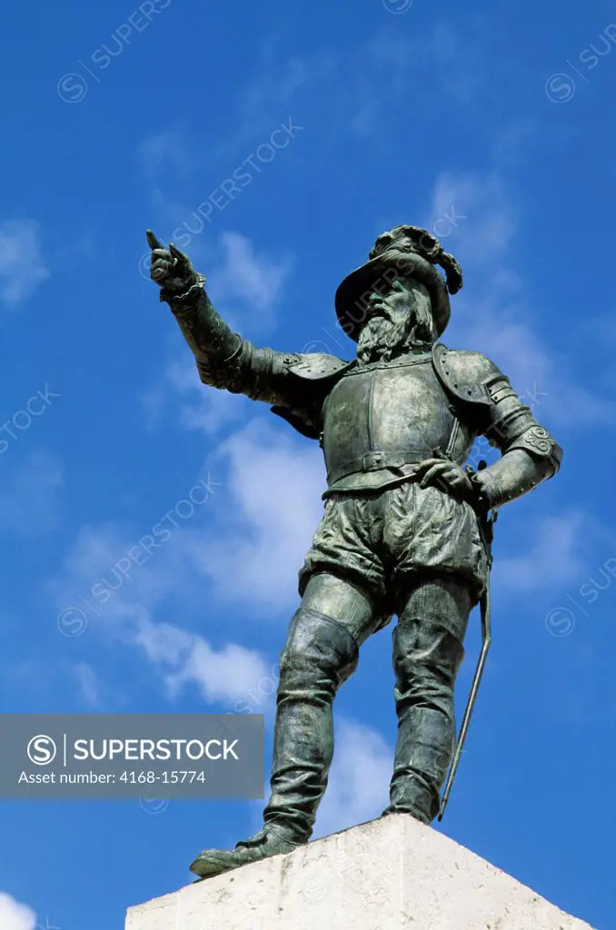 Puerto Rico, Old San Juan, Statue Of Juan Ponce De Leon
