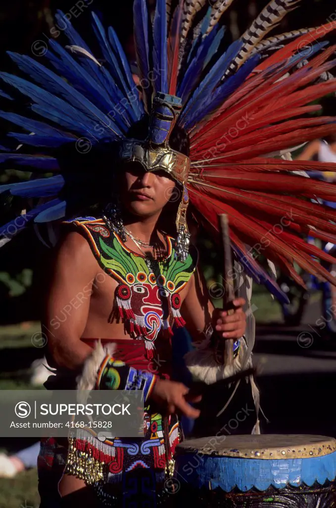 Aztec Traditional Dance Performance, Drummer (Mexico)